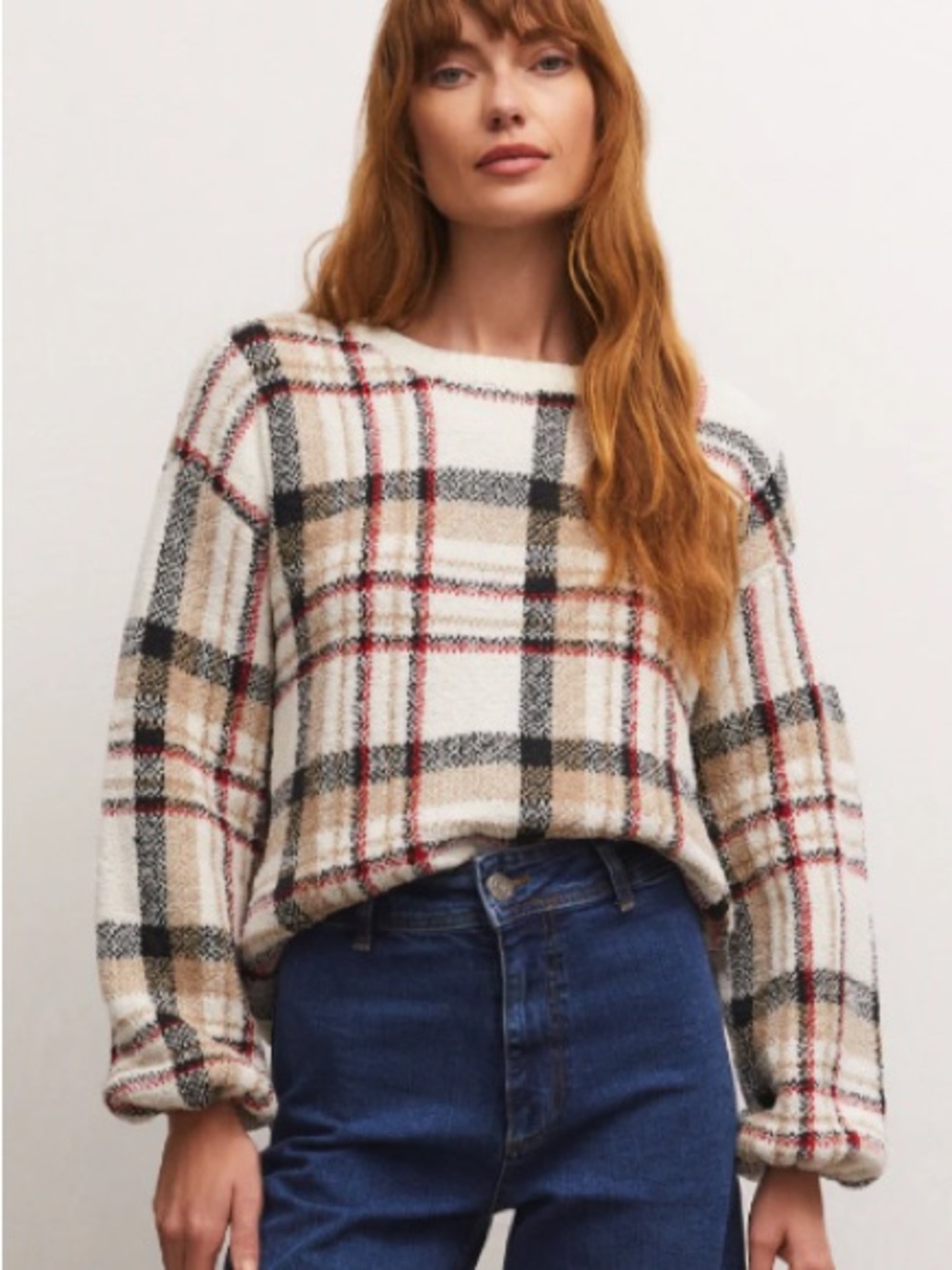Z Supply Solange Plaid Sweater | Medium